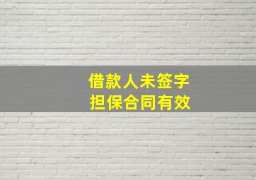 借款人未签字 担保合同有效